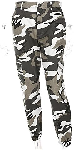 JIGAE Autumn New Collection Women Fashion Casual Street Style Camouflage Print Tooling Denim Pants