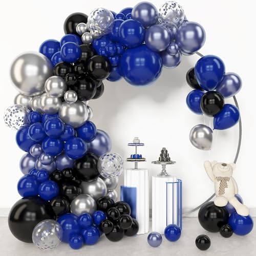 Amandir Blue and Black Balloon Arch Garland Kit
