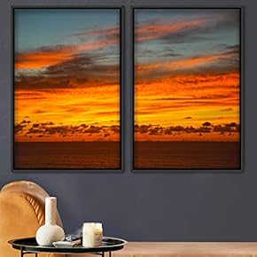 signwin 2 Piece Framed Canvas Wall Art Skyline...