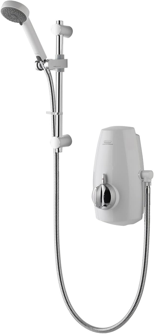 Aqualisa Aquastream Thermo Mixer Shower Adjustable Head White Chrome Low
