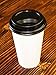 2dayShip 100 Pack WHITE Paper Coffee Hot Cups with BLACK Travel Lids - 16 ounce