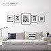 Gallery Perfect 5 Piece Walnut Wood Photo Frame Gallery Wall Kit with Decorative Art Prints & Hanging Template