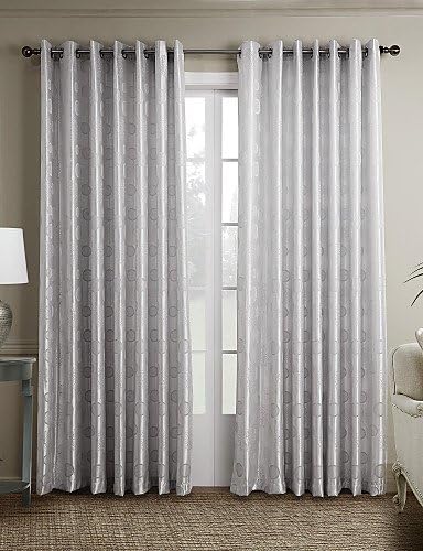 CLL/ Two Panels Grey Curve Polyester Panel , no-rod pocket