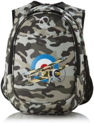 Obersee Kid's All-in-One Pre-School Backpacks with Integrated Cooler, Camo Airplane