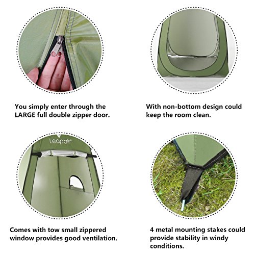 WolfWise Pop Up Privacy Shower Tent Portable Camping, Biking, Toilet, Shower, Beach and Changing Room - Thumbnail 6