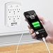Yubi Power 6 Outlet Power Plug Surge Protector Wall Tap with 2 USB Ports 2.1A 300 Joules - White - ETL Listed - 2 Pack