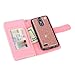 TabPow LG Stylo 3 Case, 10 Card Slot - ID Slot, Button Wallet Folio PU Leather Case Cover with Detachable Magnetic Hard Case for LG Stylo 3/ LG Stylo 3 Plus -Rose Gold