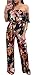 Aro Lora Women's Off Shoulder Floral Printed Cropped Wide Leg Jumpsuits Romperss X-Large Multicolor