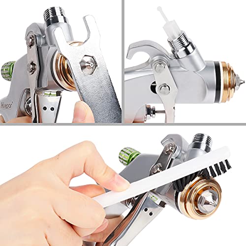 Huepar HVLP Gravity Feed Air Spray Gun, with 3 Knobs for Full