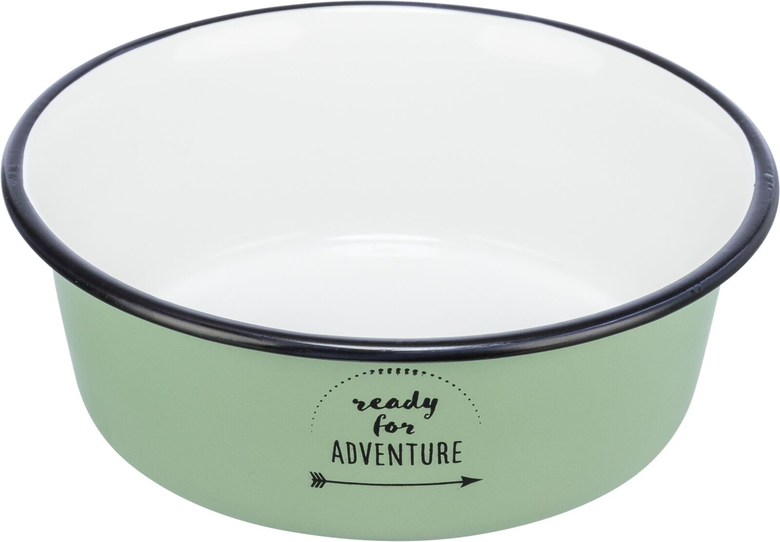 Bowl, enamel/stainless steel, 0.9 l/ø 17 cm, green