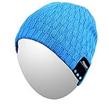 Bluetooth Beanie,Qshell Washable Music Hat Cap with Wireless Stereo Over Ear Headphone Headset Earphone Speaker Microphone Hands Free for Iphone Ipad Samsung Android Cell Phones,Christmas Gift - Blue