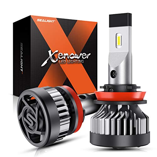 SEALIGHT Xenower X2 H11/H8/H9 LED Headlight Bulbs 2020, H11 LED Bulb with 300% Brightness, Plug-and-Play, 6000K Bright White Low Beam, 50,000+ Hour Lifespan