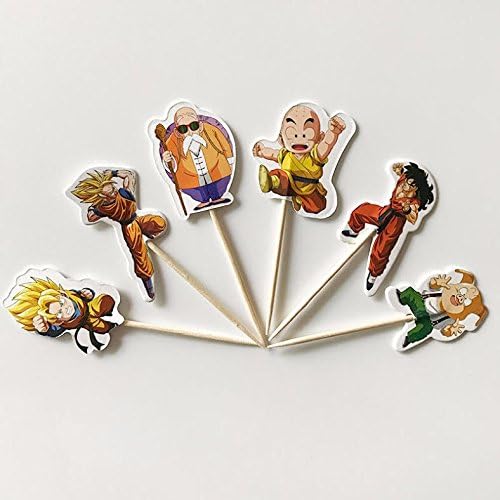 Pack of 24 Dragon Ball Z Cupcake Topper Picks Party Decoration for Kid's Birthday Party Decoration Supplies- The Toy Explorer Brand