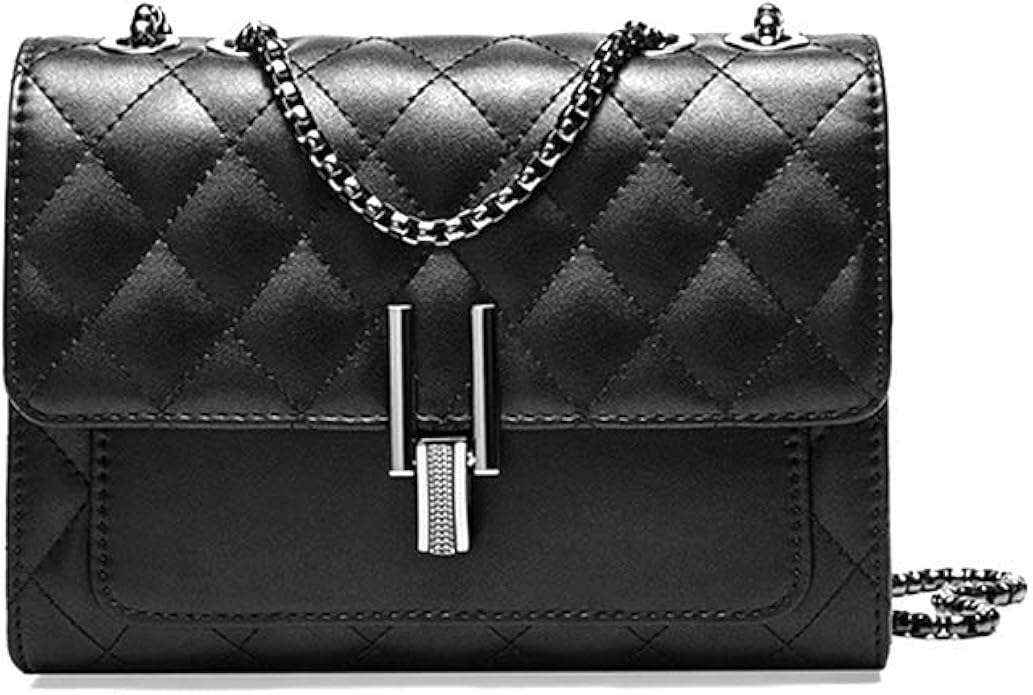 black quilted leather purse