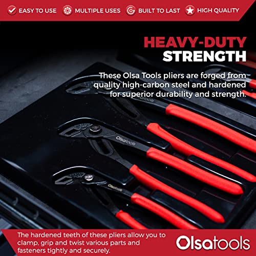 Olsa Tools Groove Joint Pliers Set (3pc) Quick Adjust Water Pump