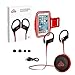 Bluetooth Wireless Headphones - for Running, Workout, Sweat-Proof with Deep Bass, Mic and Secure Ear-Hook - FREE BONUS - Sports Armband and Zippered Case by RATOP