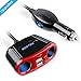 BESTEK MRS156, 2-Socket Cigarette Lighter Power Adapter DC Outlet Splitter with 4.8A Max 2-Port USB Car Charger for Smartphones & Tablet