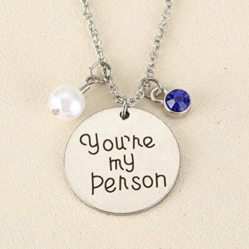 TtKj Keychain Stainless Steel Necklace Lettering-Your ' Re My Person Valentine Gift 2 Piece Set
