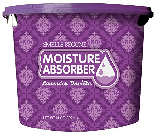 SMELLS BEGONE Odor Eliminator & Moisture Absorber - Absorbs Moisture in Closets, Basements and Bathrooms - 14 Ounces (Lavender Vanilla)