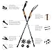 Taalo Trekking Poles / Walking Sticks - Aircraft Grade Aluminum With Anti-shock & Quick Lock Technology - Includes Natural Cork Grips and Air Ventilated Extra Padded Straps (1 Pair) (Black / Silver)