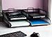 Stackable 2 Big Letter Tray + 2 Small Letter ~ 4 Piece Set ~ Office Desk Organizer, Black