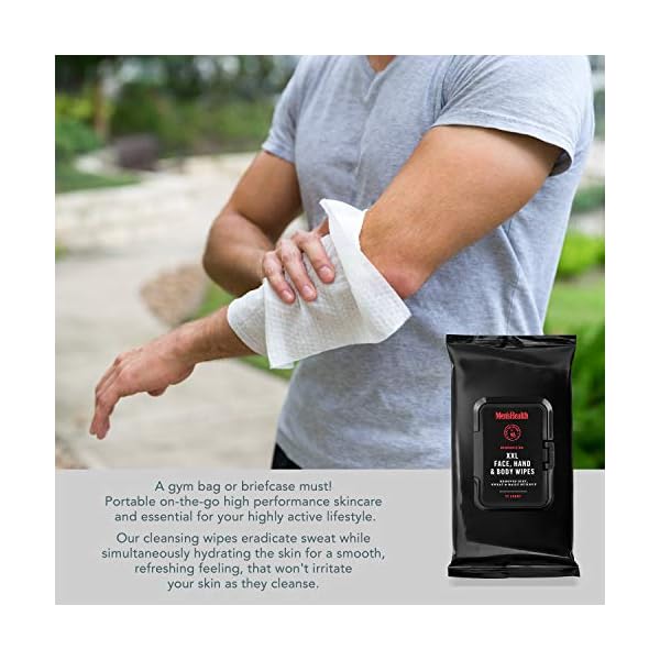 Men’s Health Body & Face Wipes 2 Pack (50 Count) XL Men’s Face, Hand
