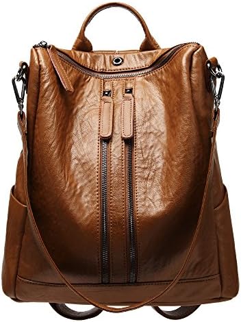 Leather Backpack for Women/Girls Waterproof - With Replacement Shoulder Straps