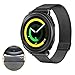 Acestar for Gear Sport Bands, 20mm Stainless Steel Band + Milanese Loop Mesh Stainless Steel Metal Business Replacement Bracelet Strap Compatible Samsung Gear Sport Smart Watch (2 Black.)