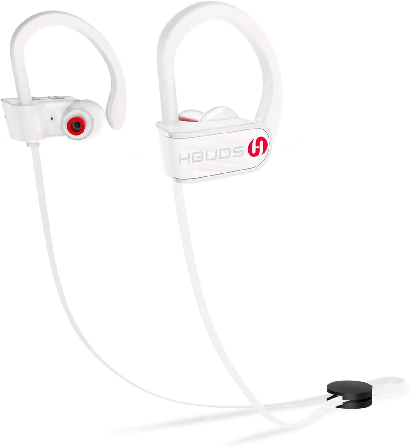 Bluetooth Headphones, HBUDS H1 Bluetooth 4.1 Wireless Sport Earphones, Waterproof IPX7 Richer Bass HiFi Stereo in-Ear Earbuds w/Mic, 8-9 Hrs Playback Noise Cancelling Headsets (White)