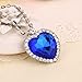 Isijie jewelry Royal Blue Heart of Ocean Titanic Pendants Sapphire Crystal Necklace for Women & Girls