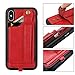 TOOVREN iPhone X/Xs Wallet Case Phone Lanyard Neck Strap iPhone Xs / 10 Protective Case Cover with Stand Leather PU Card Holder Adjustable Detachable iPhone Lanyard for Anti-Theft and Activity Red
