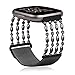 Koreda Compatible with Fitbit Versa/Versa 2 Bands, Stainless Steel Chain Bangle Mesh Loop Replacement Bracelet Strap for Fitbit Versa/Lite/Versa 2/Special Edition Smartwatch (Black)