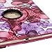iPad Air 2 Case - E LV iPad Air 2 Case Cover SHOCK ABSORPTION (ROTATING STAND) PU LEATHER Case Cover for iPad Air 2 - [FLOWER PURPLE]