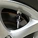 Senzeal 4X Long Impale Spike Style Polished Aluminum Tire Valve Stem Caps Black