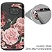 RabeMall Samsung Galaxy S7 Case Unique Pretty Flowers for Girls/Women Anti-Fingerprint Three Layer High Impact Resistant Hybrid Shockproof Protective Cover,Floral Black
