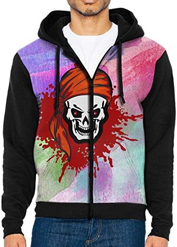 U8vd Hoodies Skull Bandana Men's Lightweight 3D Pattern Printed Hooded Jackets