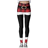 Women's Christmas Leggings Funny Casual Yoga Light Cotton Xmas Merry Soft Trousers Work Fall Winter Travel Comfy Lounge Pants,Black,Medium