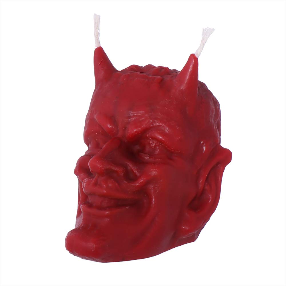 NKlaus - Beeswax Devil Red Candle - Gothic Ritual Candle Figurine Gothic Skull - Halloween Drip Candles 36298