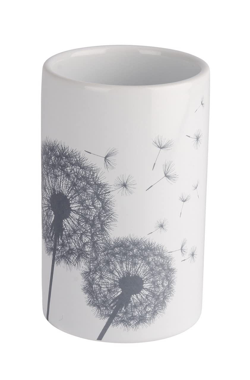 WENKO "Astera Toothbrush Tumbler, White/Grey