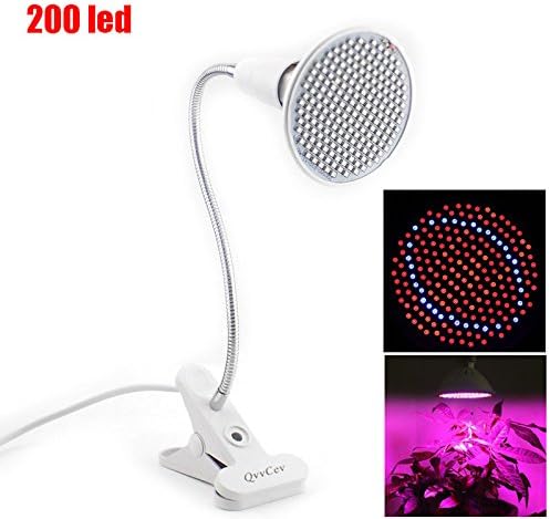 HKBAYI 60 126 200 Led Grow Light bulb 360 Flexible Lamp Holder Clip for Plant Flower vegetable Growing Indoor greenhouse hydroponics (200LED)
