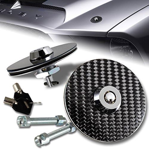 KazeTuning Pair 100% Real Carbon Fiber JDM Racing Style 2.5" Hood Latch Pins w/ Lock-able Keys, Universal Fit For Any Car