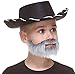 Mustaches Self Adhesive Short Boxed Fake Beard for Kids, Novelty, Small False Facial Hair, Costume Accessory for Children, Gray and White Color