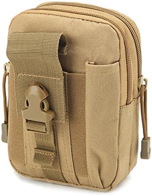 EZ4U Universal Outdoor Tactical Holster Military Molle Hip Waist Belt Bag Wallet Pouch Purse Phone Case with Zipper for iPhone 7 6s Plus 5S Samsung Galaxy S7 S6 LG HTC and More (Khaki)