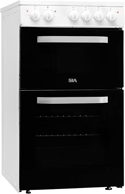 SIA ETSA51W 50cm Twin Cavity Electric Cooker with 4 Plate Hob