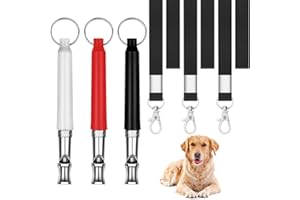 lyfLux 3 pcs Dog Whistle, Dog Whistle to Stop Barking, Dog Whistle to Make Dogs Come to You, Dog Whistle Training, Dog Whistle to Stop Barking Neighbors Dog, with Lanyard(White, Red, Black)