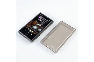 AUDIOPARTNER Soft Clear TPU Protective Shell Skin Case Cover for Sony Walkman NW-A300 Series NW-A306 NW-A307 (Clear Black case)