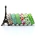 Floral natural dot washi tape,Set of 6 rolls