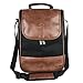Frehore® Wine Leather Tote Cooler Insulated Bag - Luxury 2 Bottle Carrier Design For Lunch/Travel - Idea Gift For Women/Man (Reserve Place For Corkscrew Opener, Dark Brown)