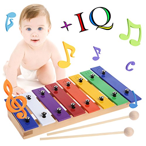 Oranmay Colourful 8 Notes Children Kid Xylophone Glockenspiel Musical Instrument Music Toy