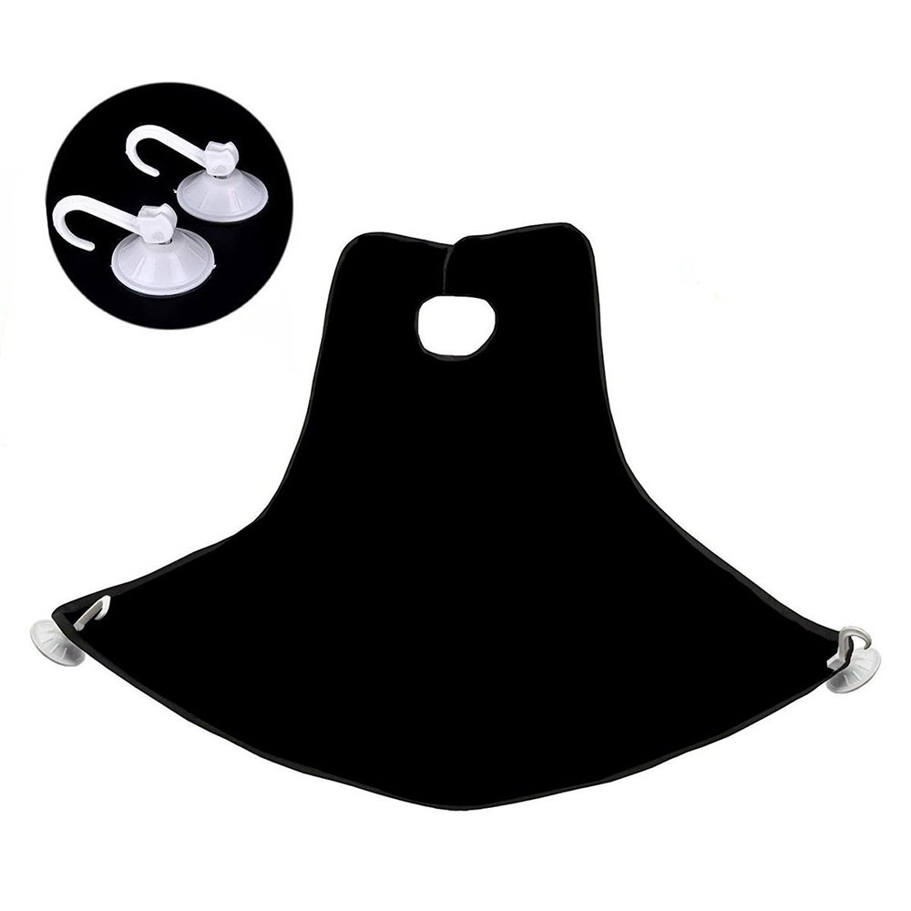 Zinnor Beard Bib, Shaving Bib with 2 Pcs Sucker Hook, Beard Bib Black, Barber Cloak, Repair Beard Shape Cloth, Gift for Bearded Men for Beard Trimming at Home or Travel